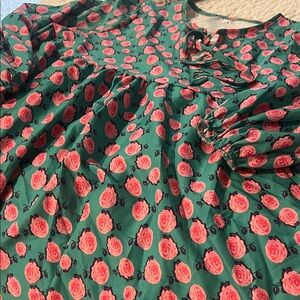 Floral Green and Pink Maxi Dress
